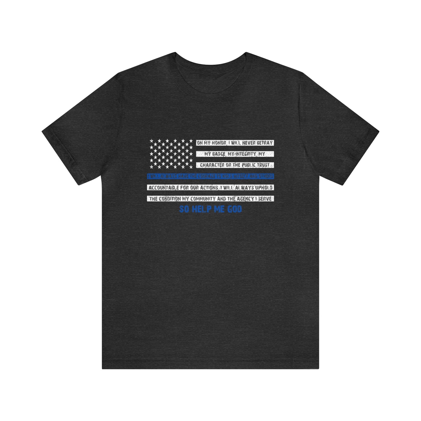 Men's Fitted V-Neck Short Sleeve Tee - Thin Blue Line (Duty)