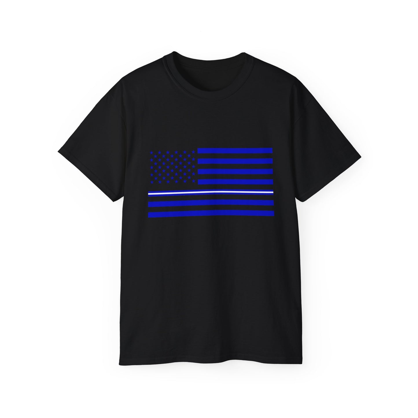 Ultra Cotton Tee - Thin Blue & White Line