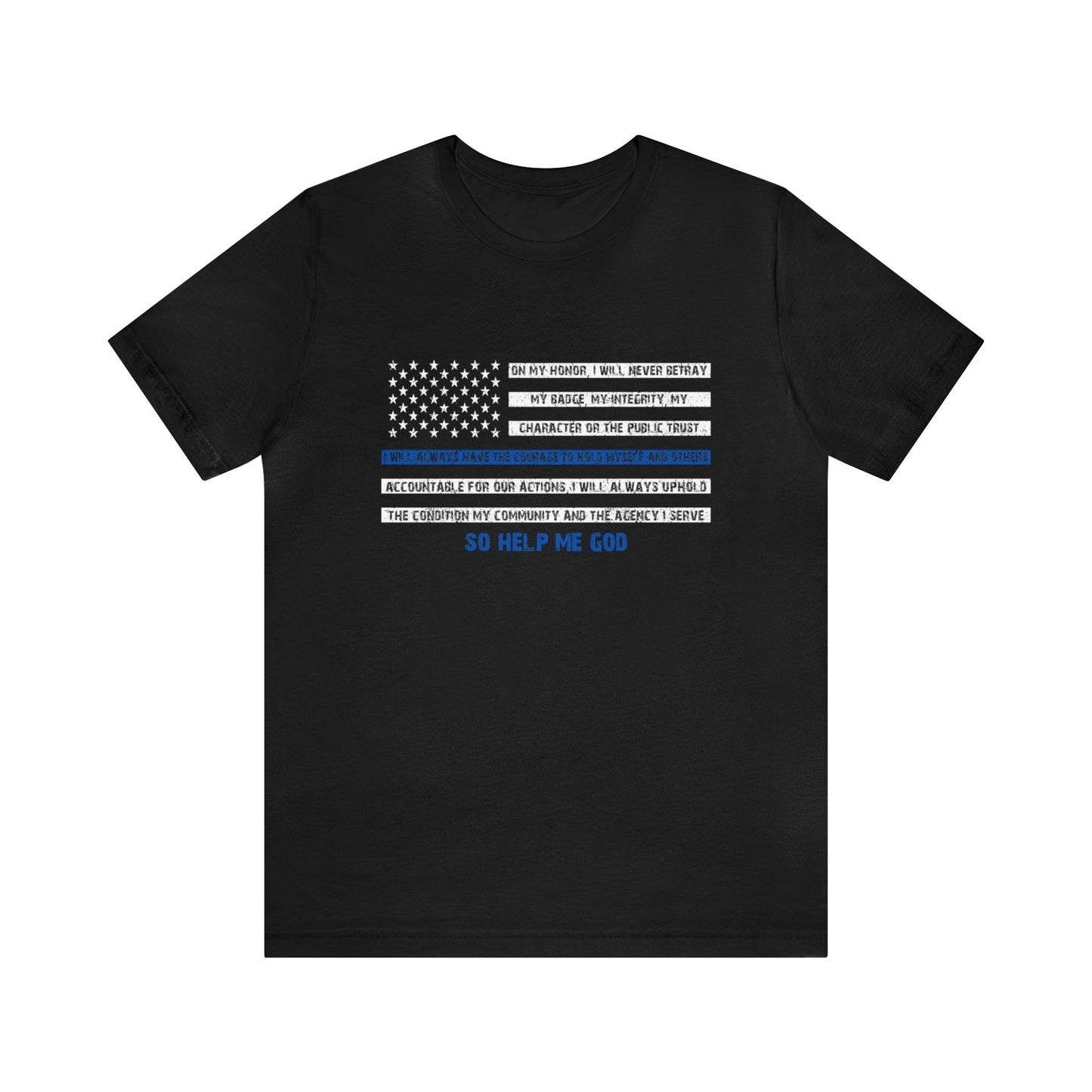 Men's Fitted V-Neck Short Sleeve Tee - Thin Blue Line (Duty)
