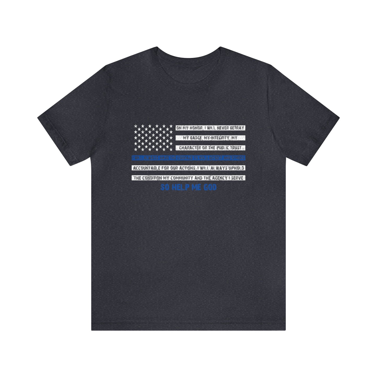 Men's Fitted V-Neck Short Sleeve Tee - Thin Blue Line (Duty)