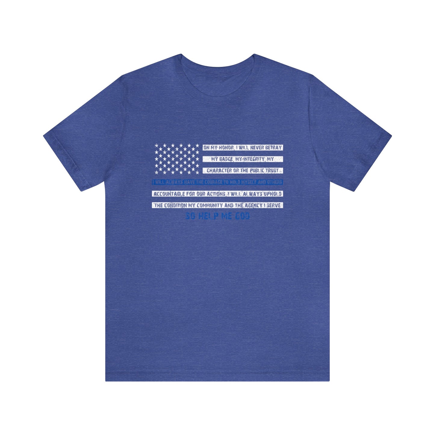 Men's Fitted V-Neck Short Sleeve Tee - Thin Blue Line (Duty)