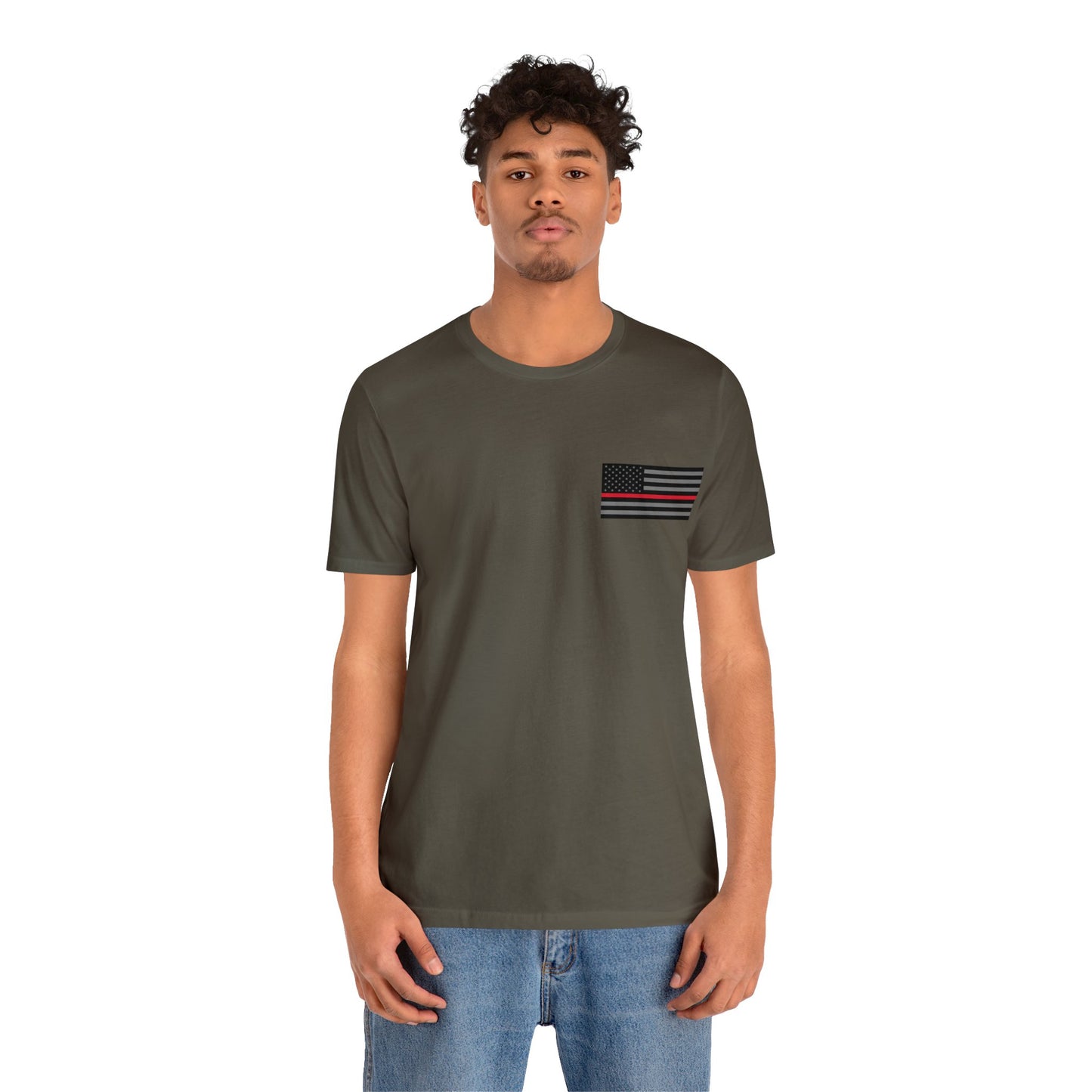 Never Forget Collection (Thin Red Line) - Unisex Fuser T-shirt