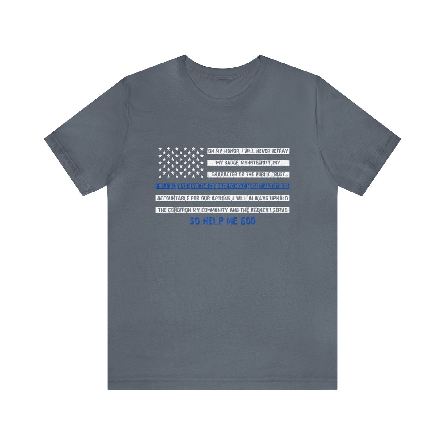 Men's Fitted V-Neck Short Sleeve Tee - Thin Blue Line (Duty)