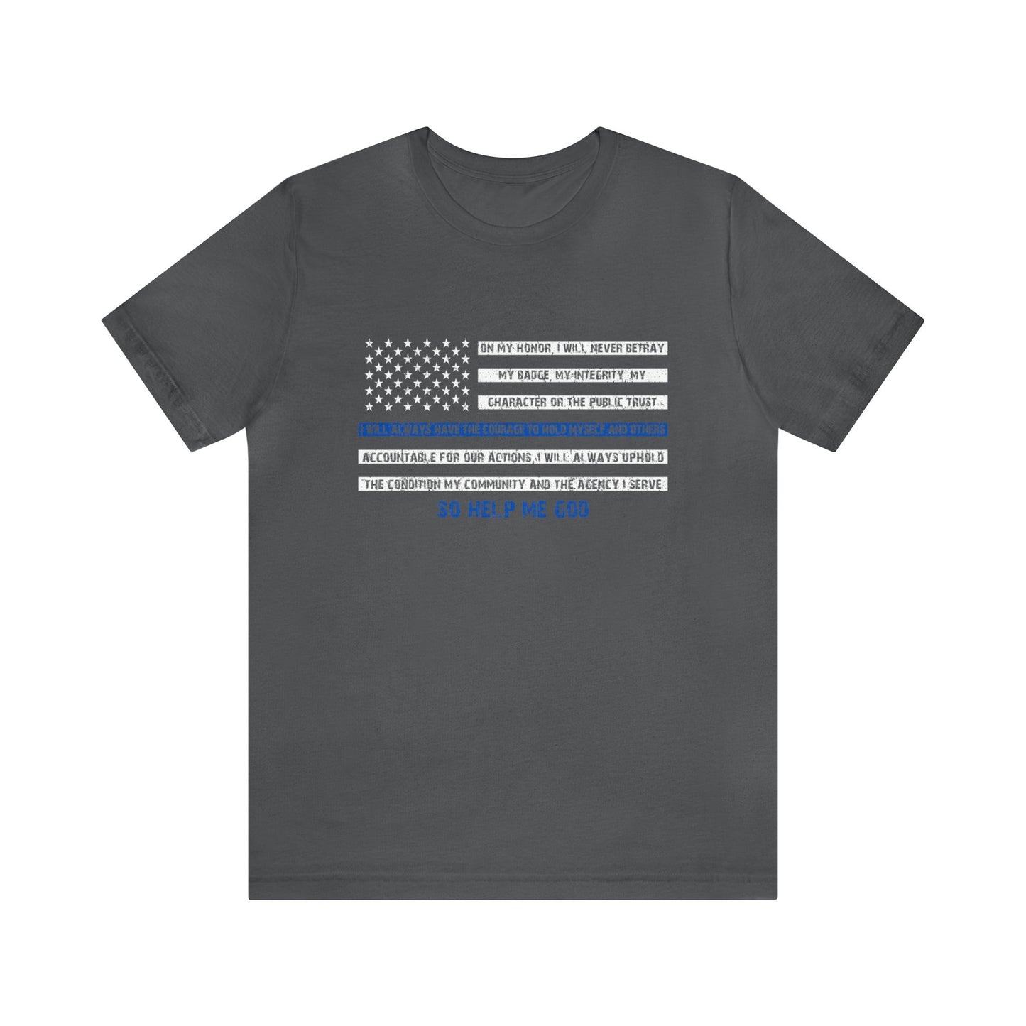 Men's Fitted V-Neck Short Sleeve Tee - Thin Blue Line (Duty)