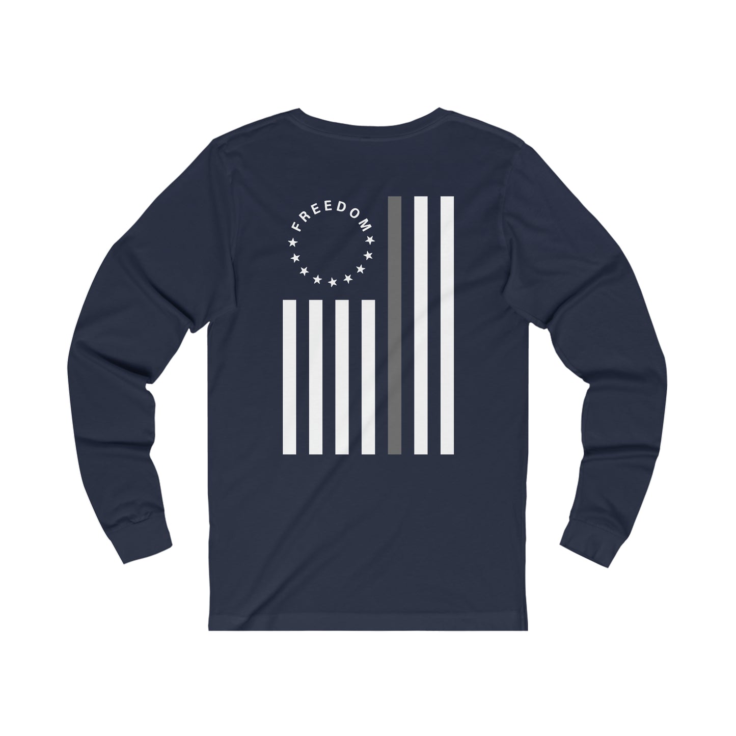 Freedom Collection (Thin Silver Line) - Unisex Jersey Long Sleeve Tee