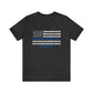 Men's Fitted V-Neck Short Sleeve Tee - Thin Blue Line (Duty)
